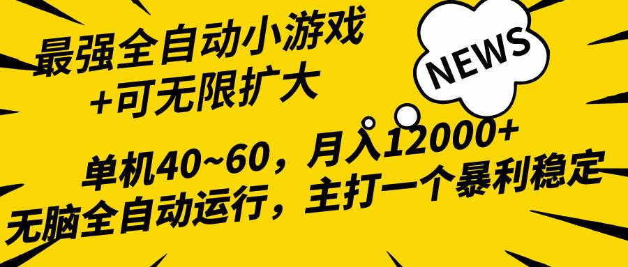 2024最新全网独家小游戏全自动，单机40~60,稳定躺赚，小白都能月入过万-