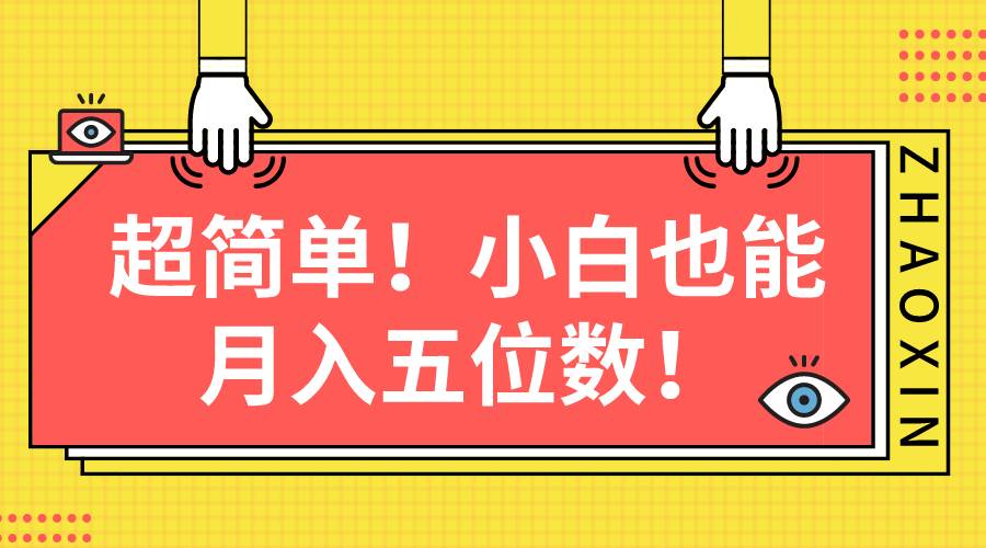 超简单图文项目！小白也能月入五位数-