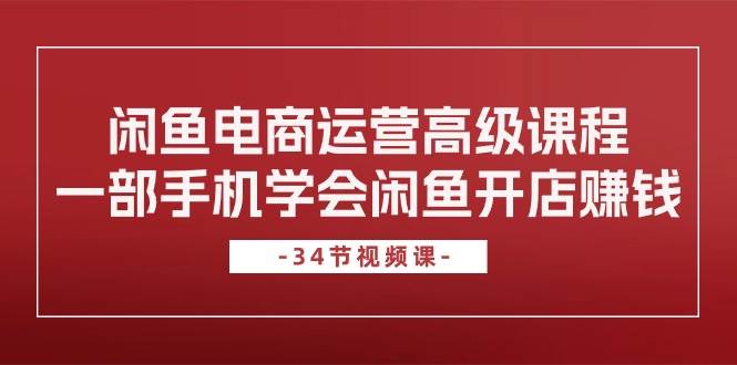 闲鱼电商运营高级课程，一部手机学会闲鱼开店赚钱（34节课）-