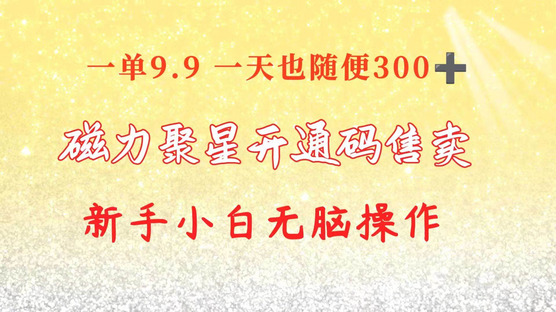 快手磁力聚星码信息差 售卖  一单卖9.9  一天也轻松300+ 新手小白无脑操作-