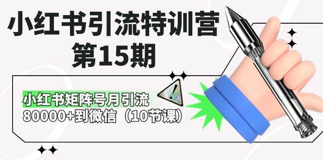 小红书引流特训营-第15期，小红书矩阵号月引流80000+到微信（10节课）-