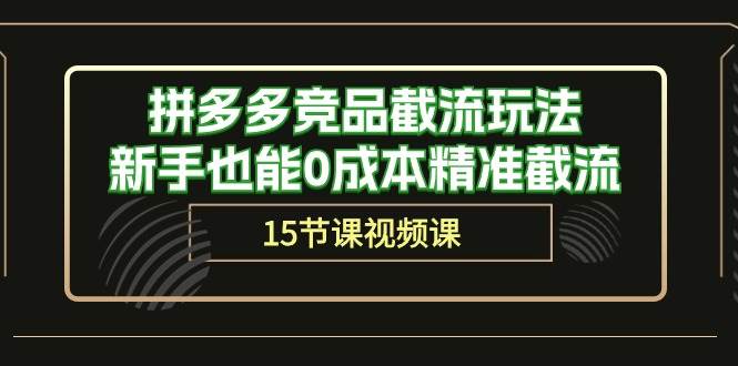 拼多多竞品截流玩法，新手也能0成本精准截流（15节课）-