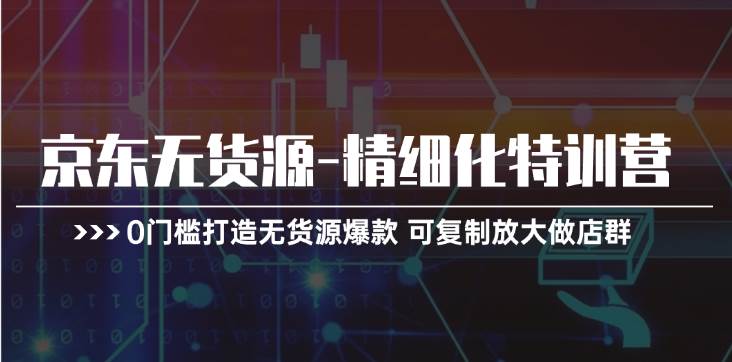 京东无货源-精细化特训营，0门槛打造无货源爆款 可复制放大做店群-