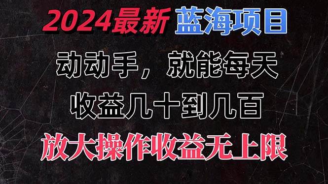 有手就行的2024全新蓝海项目，每天1小时收益几十到几百，可放大操作收…-