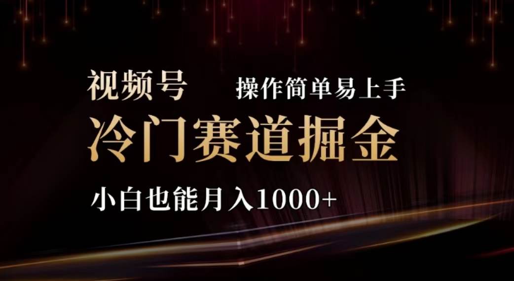 2024视频号冷门赛道掘金，操作简单轻松上手，小白也能月入1000+-